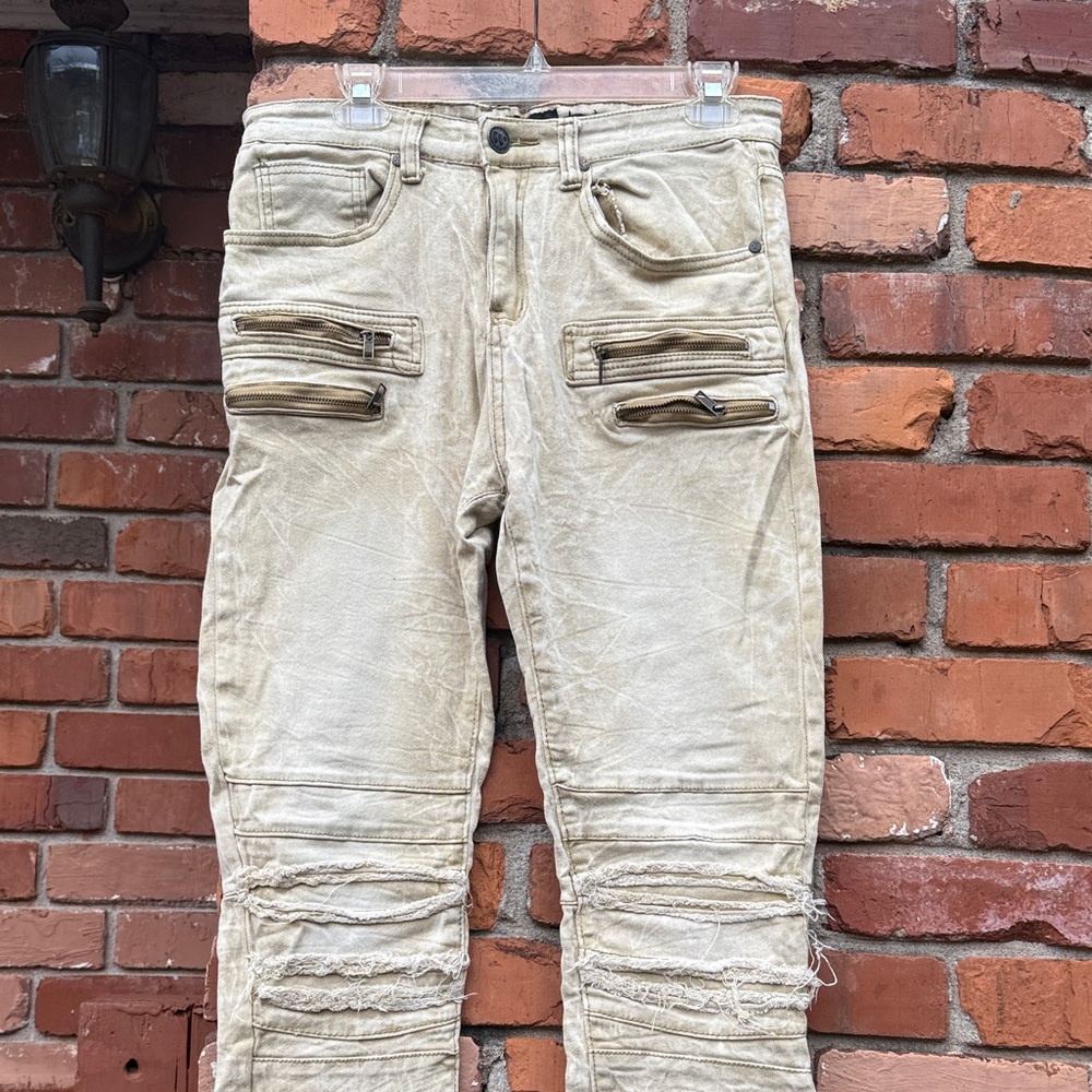 Beige Cargo skinny Pants